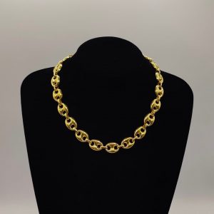 Cadena Calabrote Chapata en Oro de Plata – 40 cm y 13 mm