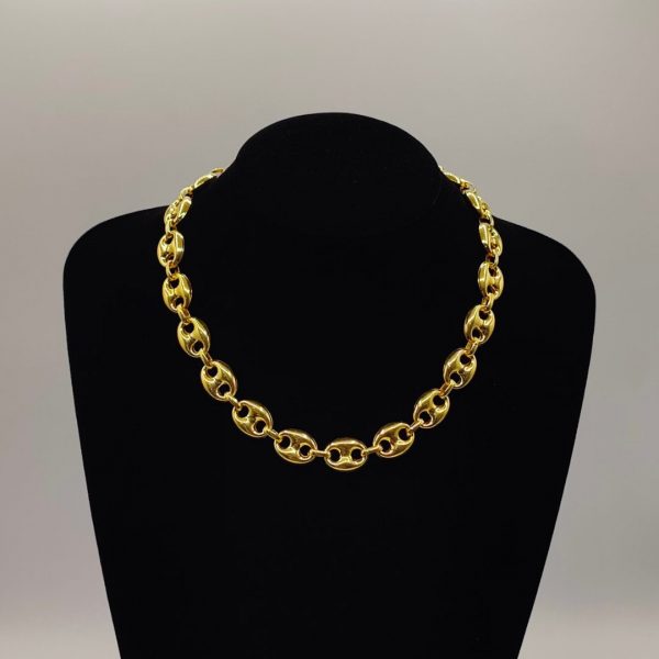 Cadena Calabrote Chapata en Oro de Plata – 40 cm y 13 mm