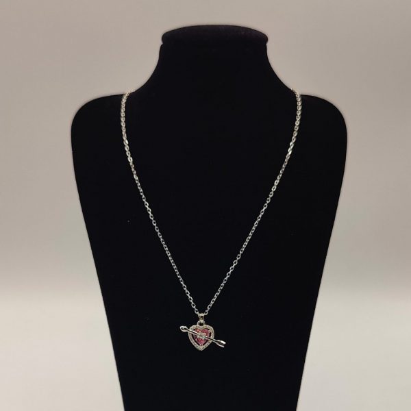 Cadena Rolo con Colgante de Corazón y Flecha