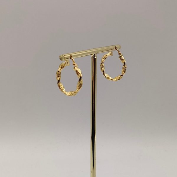 Pendiente aro rizado estilo Versace de 20 mm de diámetro en oro de 18k