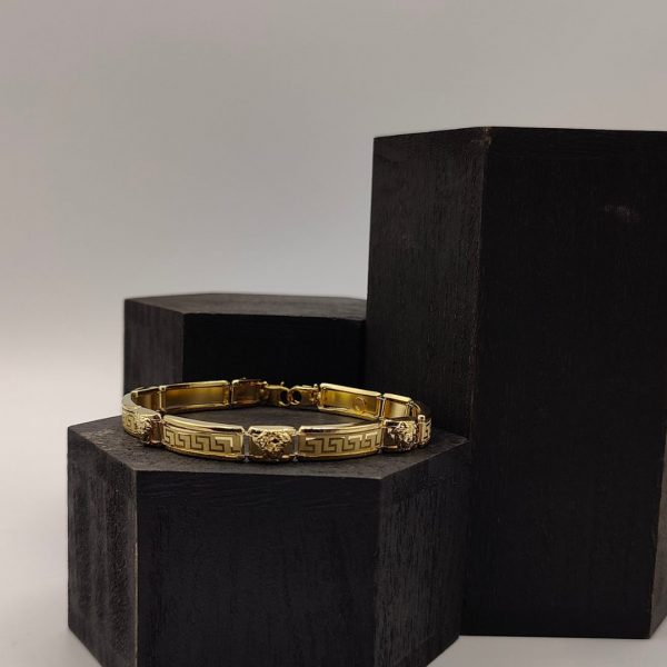 Pulsera Articulada de Estilo Versace en Oro 18K