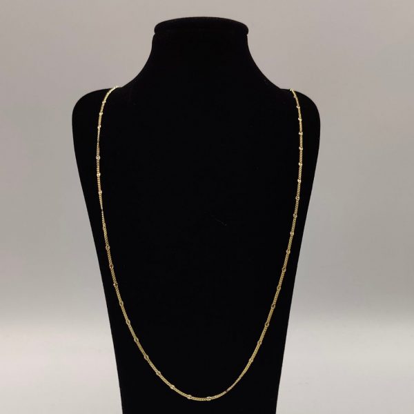 Cadenita Cubana de Oro 18K – 50 cm, 1 mm
