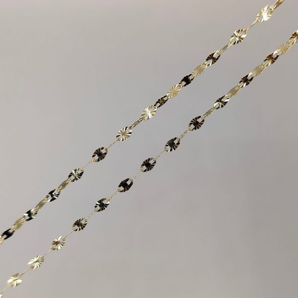 Cadena Rolo con Eslabón Especial Adiamantado de Oro 18K