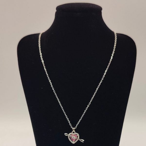 Cadena Rolo con Colgante de Corazón y Flecha