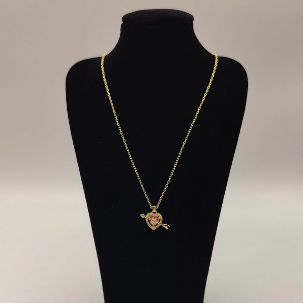 Cadena Rolo con Colgante de Corazón y Flecha