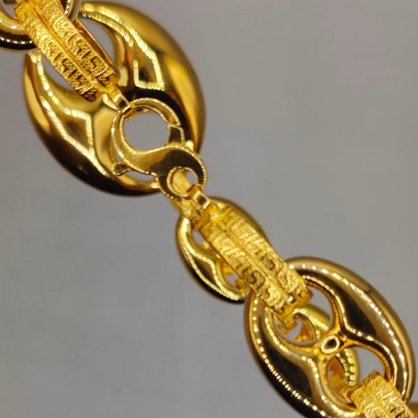 Cadena calabrote estilo Versace con cara de medusa, en oro de 18k (40 cm)