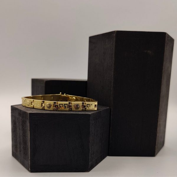 Pulsera Articulada de Estilo Versace en Oro 18K