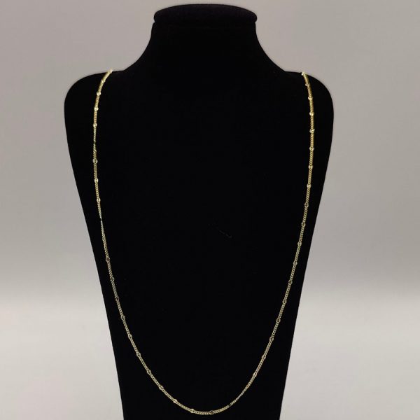 Cadenita Cubana de Oro 18K – 50 cm, 1 mm