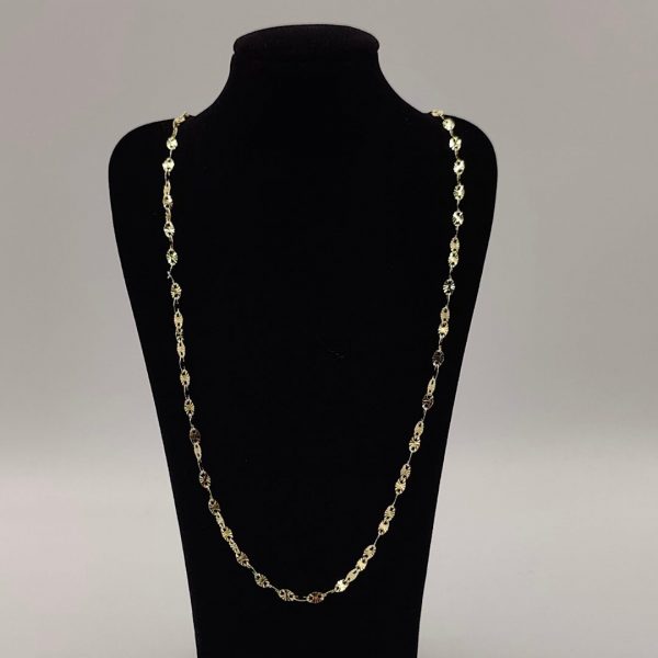 Cadena Rolo con Eslabón Especial Adiamantado de Oro 18K