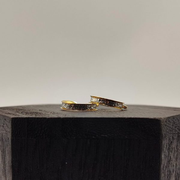 Pendiente de Aro adiamantado de Oro 18K