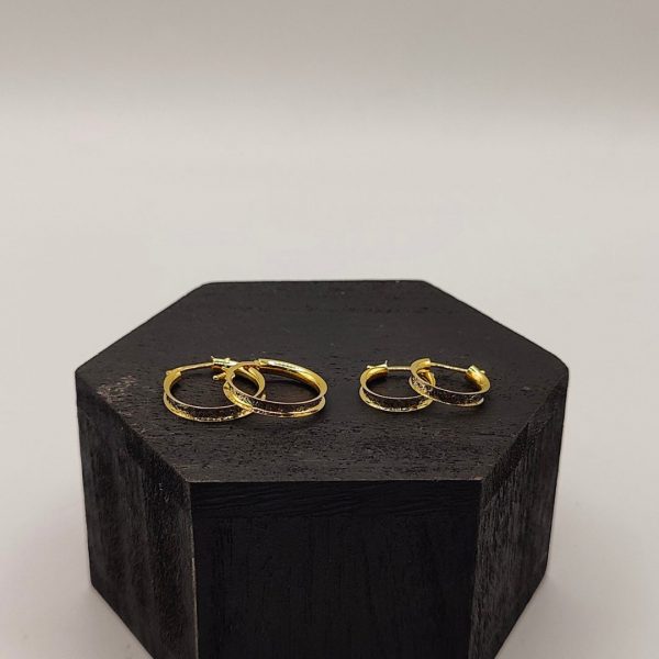 Pendiente de Aro adiamantado de Oro 18K