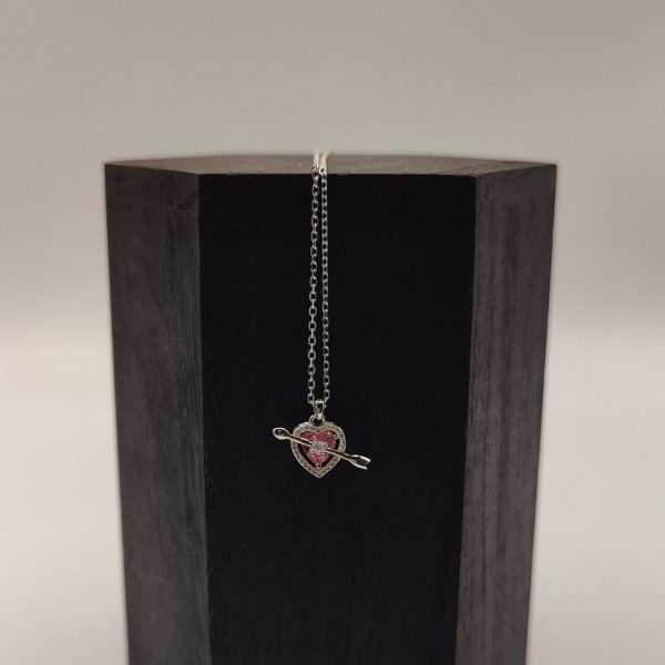 Cadena Rolo con Colgante de Corazón y Flecha