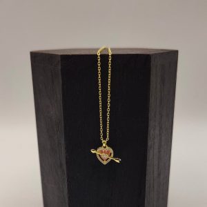 Cadena Rolo con Colgante de Corazón y Flecha