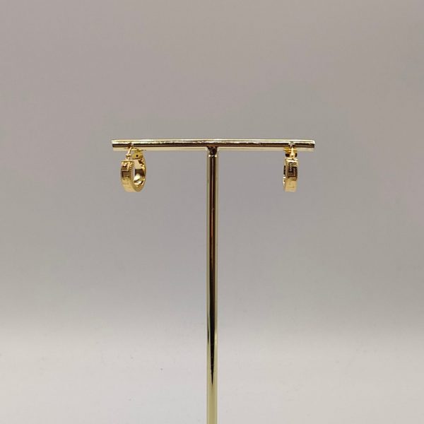 Pendiente aro estilo Versace de 14 mm de diámetro en oro de 18k