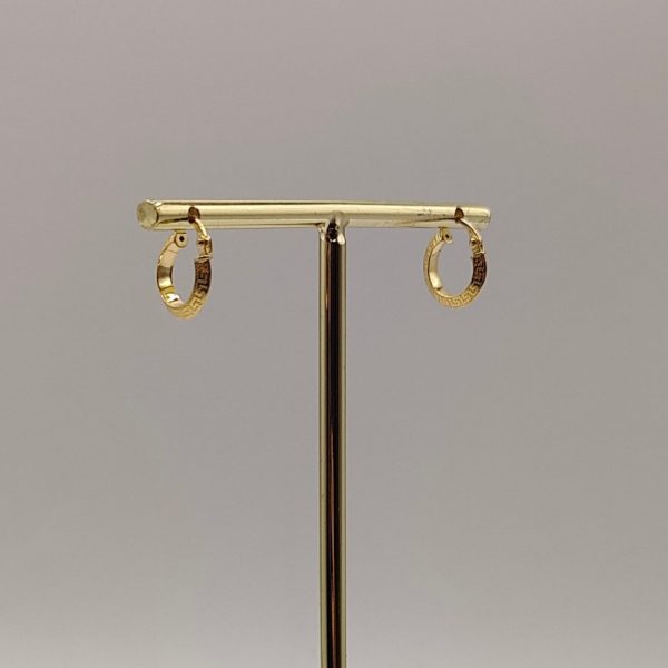 Pendiente aro redondeado estilo Versace de 12 mm de diámetro en oro de 18k