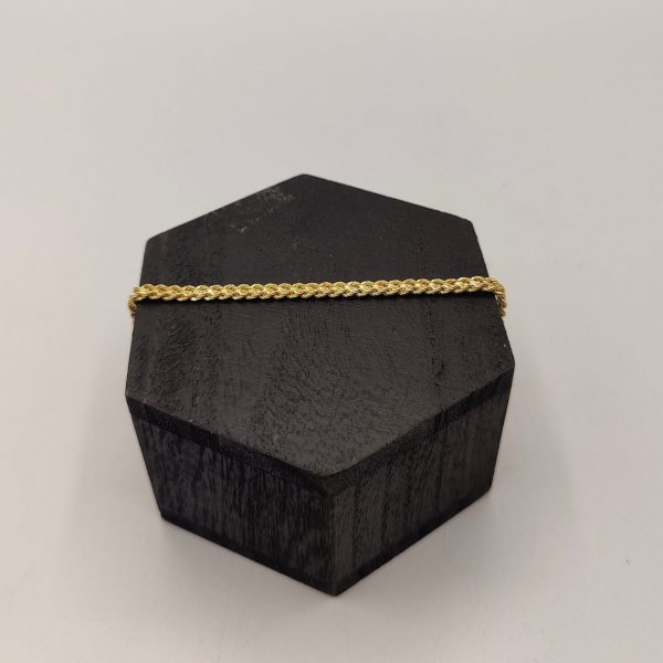 Pulsera Doble Cordón con Efecto Corazón en Oro 18K