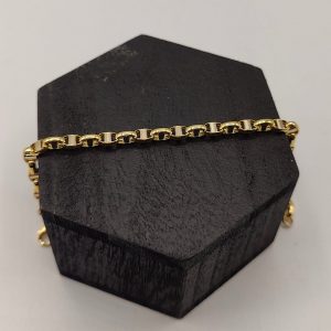 Pulsera Rolo en Oro Dorado y Blanco 18K