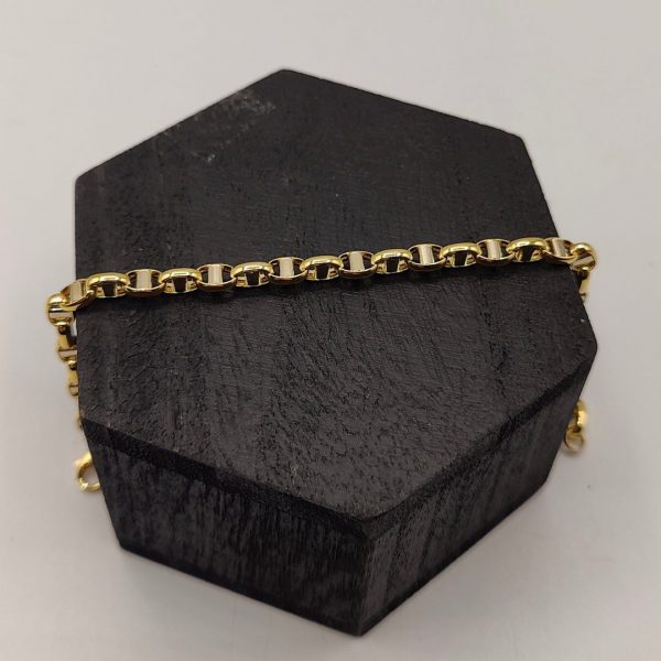 Pulsera Rolo en Oro Dorado y Blanco 18K