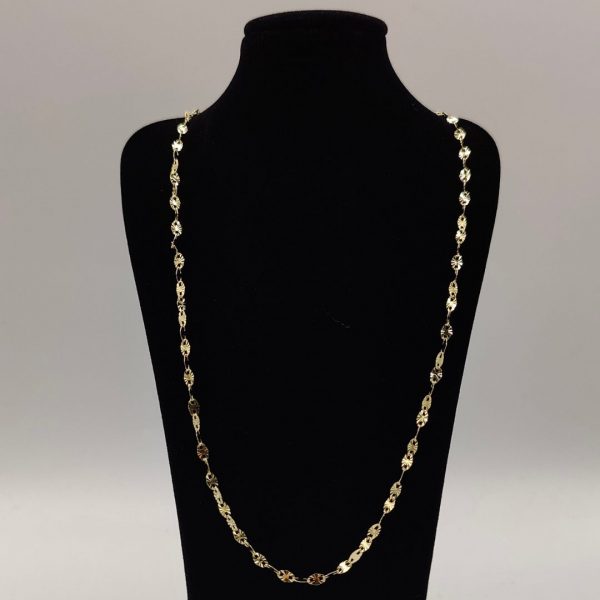 Cadena Rolo con Eslabón Especial Adiamantado de Oro 18K