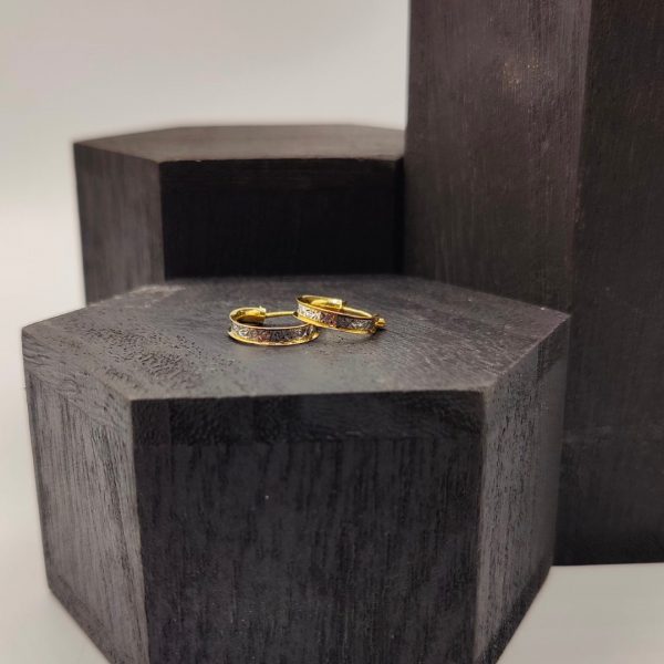 Pendiente de Aro adiamantado de Oro 18K