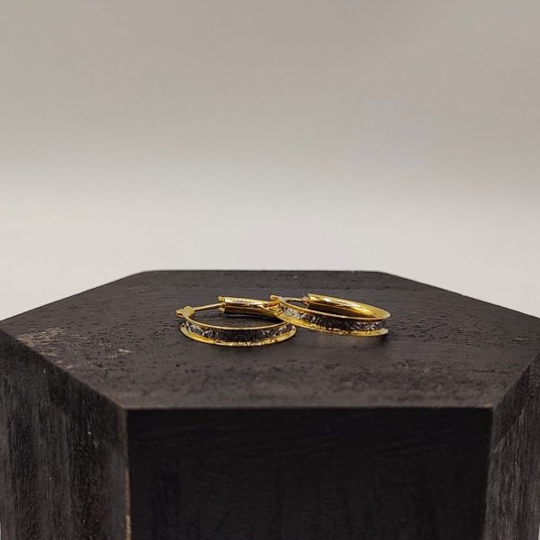 Pendiente de Aro adiamantado de Oro 18K