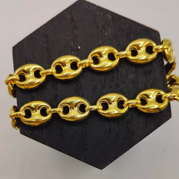 Cadena Calabrote Chapata en Oro de Plata – 40 cm y 13 mm