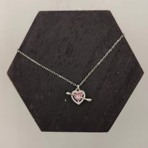 Cadena Rolo con Colgante de Corazón y Flecha