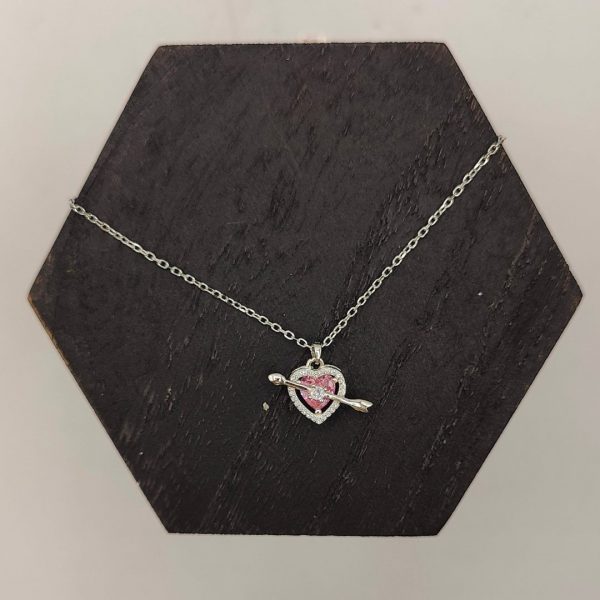 Cadena Rolo con Colgante de Corazón y Flecha