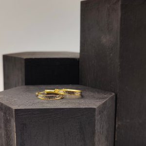 Pendiente de Aro adiamantado de Oro 18K