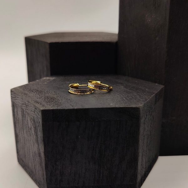 Pendiente de Aro adiamantado de Oro 18K