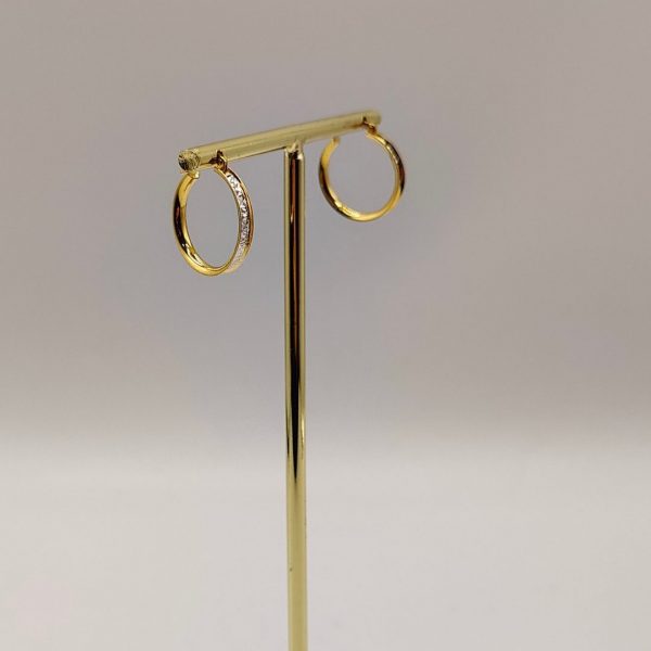 Pendiente de Aro adiamantado de Oro 18K