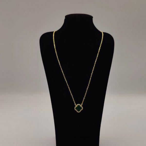 Cadena Rolo con una flor Van Cleff con circonitas