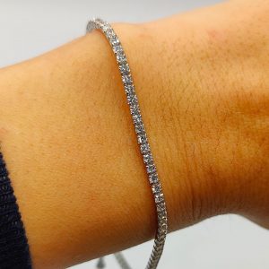 Pulsera de plata riviera con circonitas blancas