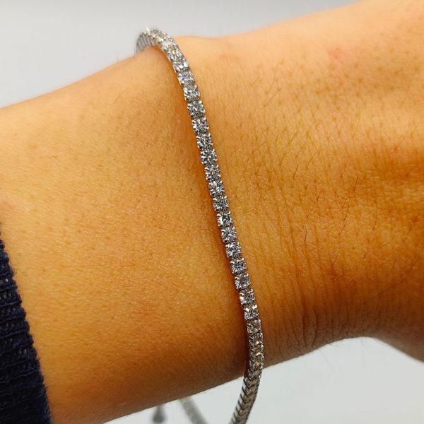 Pulsera de plata riviera con circonitas blancas