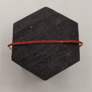 Pulsera de Plata Chapada en Oro Estilo Riviera con Circonitas Rojas
