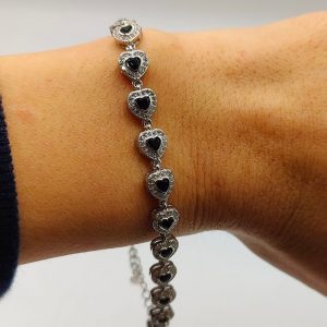 Pulsera corazones con circonitas