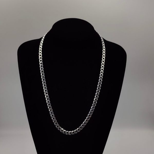 Cadena Cubana de Plata 58,5 cm y 7 mm