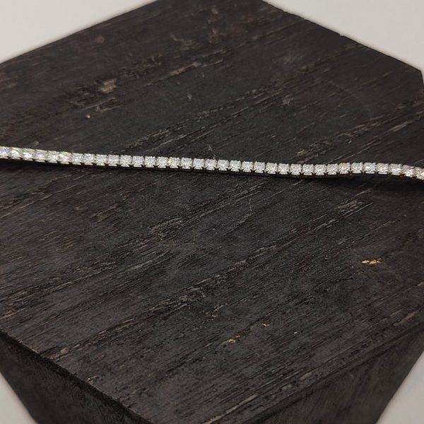 Pulsera de plata riviera con circonitas blancas