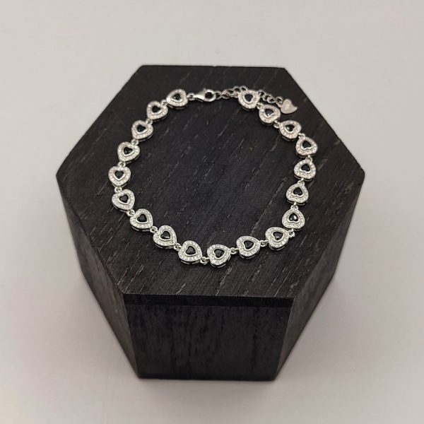 Pulsera corazones con circonitas