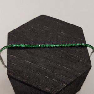 Pulsera de plata riviera con circonitas verdes
