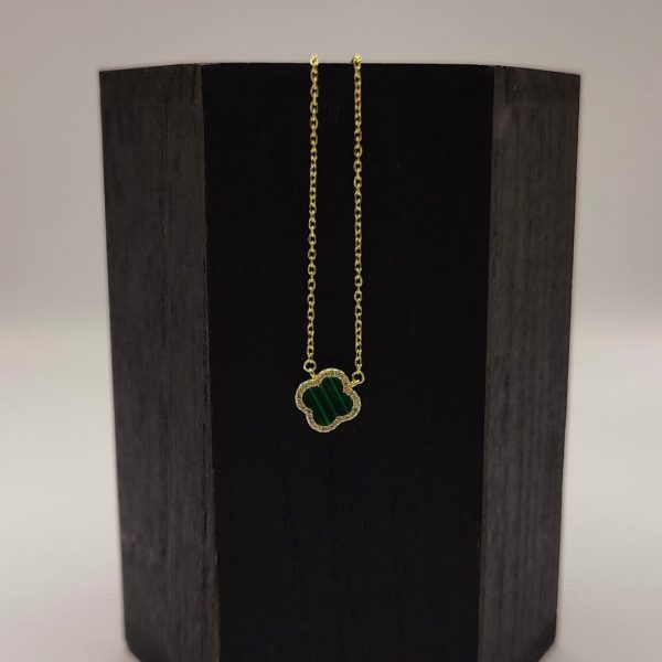 Cadena Rolo con una flor Van Cleff con circonitas