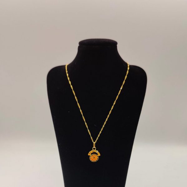 Colgante Media Naranja con Diamante y Grabado "Eres mi Media Naranja" en Oro 18K