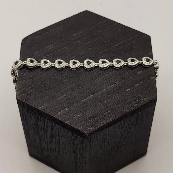 Pulsera corazones con circonitas
