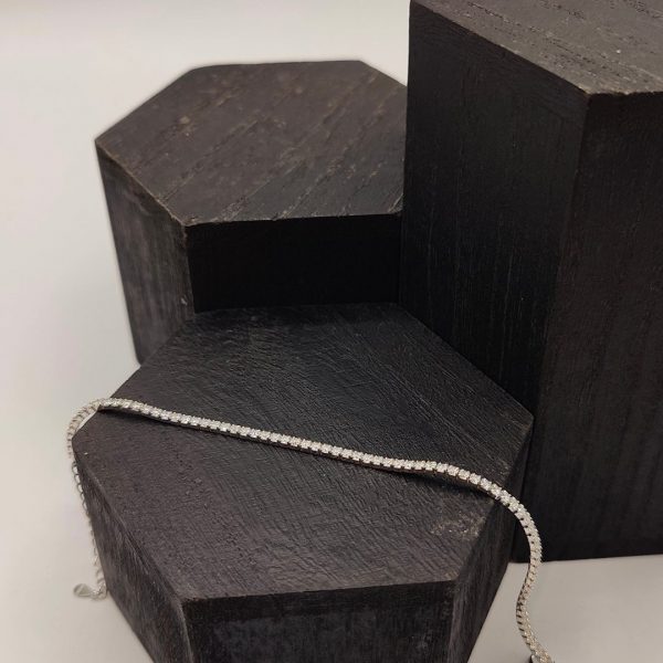 Pulsera de plata riviera con circonitas blancas