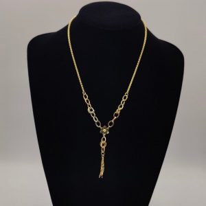 collar con cadena fantasía con una flor colgando 48 cm