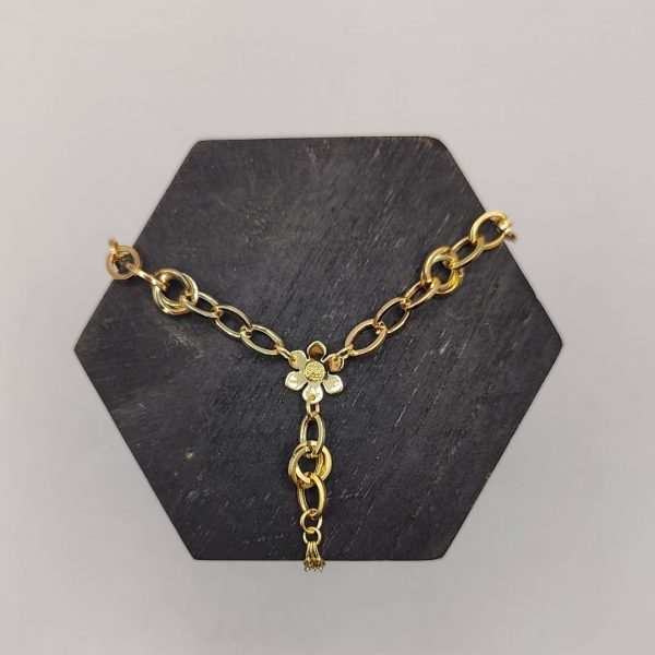 collar con cadena fantasía con una flor colgando 48 cm