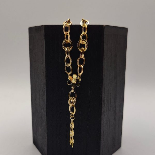 collar con cadena fantasía con una flor colgando 48 cm