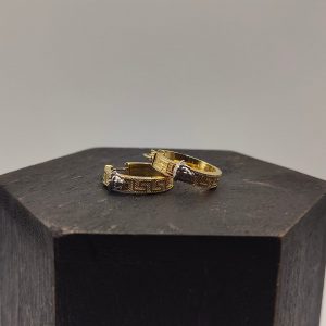 Pendiente de Aro Estilo Versace con Cara de Medusa – 18K