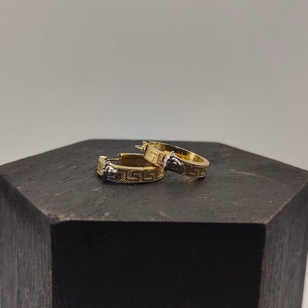 Pendiente de Aro Estilo Versace con Cara de Medusa – 18K
