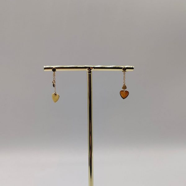 Pendiente Colgante Corazones – 18K